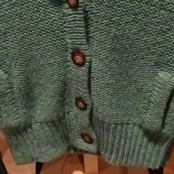 FINAL PRICE American Eagle Outfitters purple/green sweater w brown buttons - Picture 7 of 13